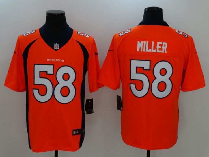 Men Denver Broncos 58 Miller Orange Nike Vapor Untouchable Limited NFL Jersey